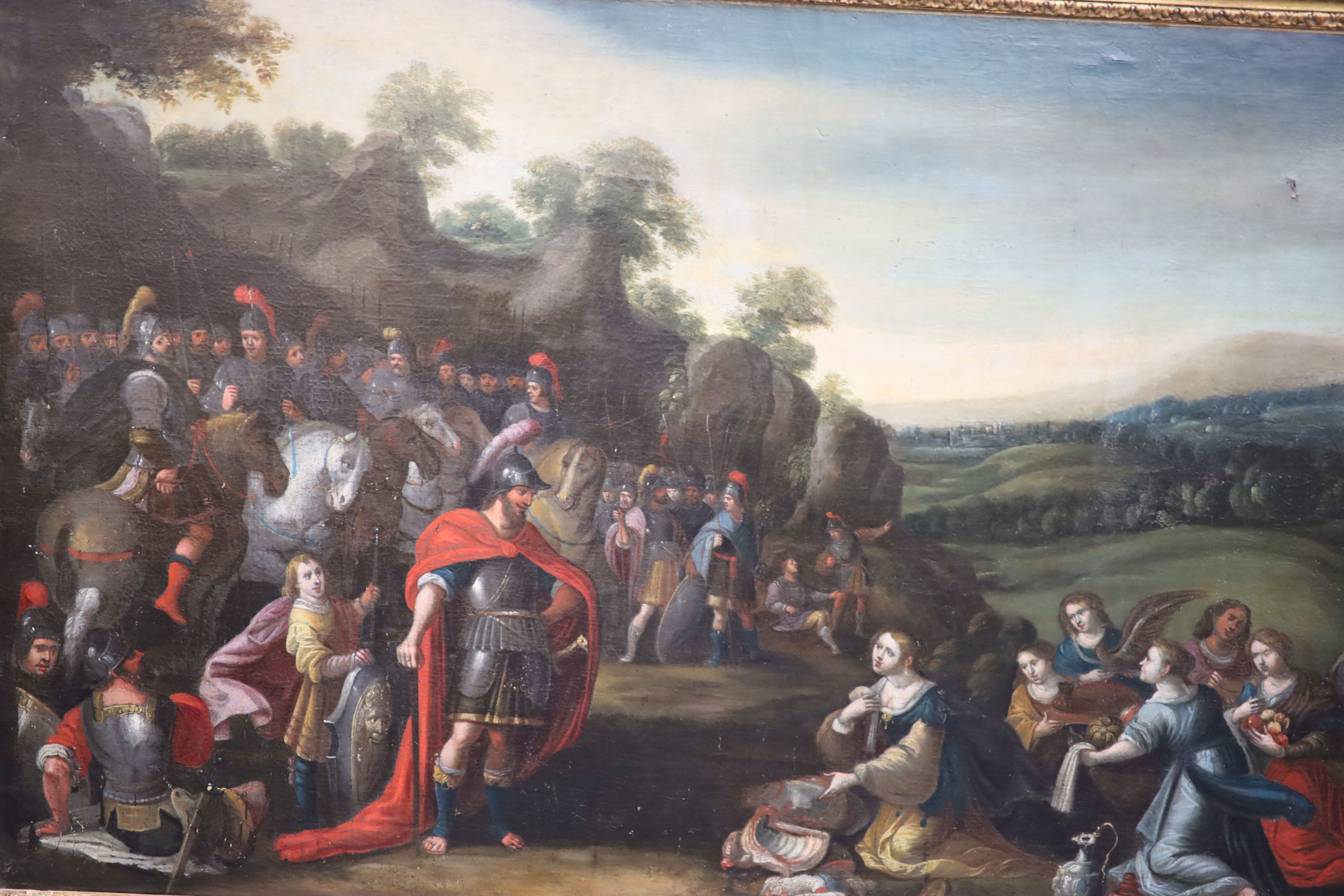 18th century Flemish School Biblical scene 33.5 x 68in.